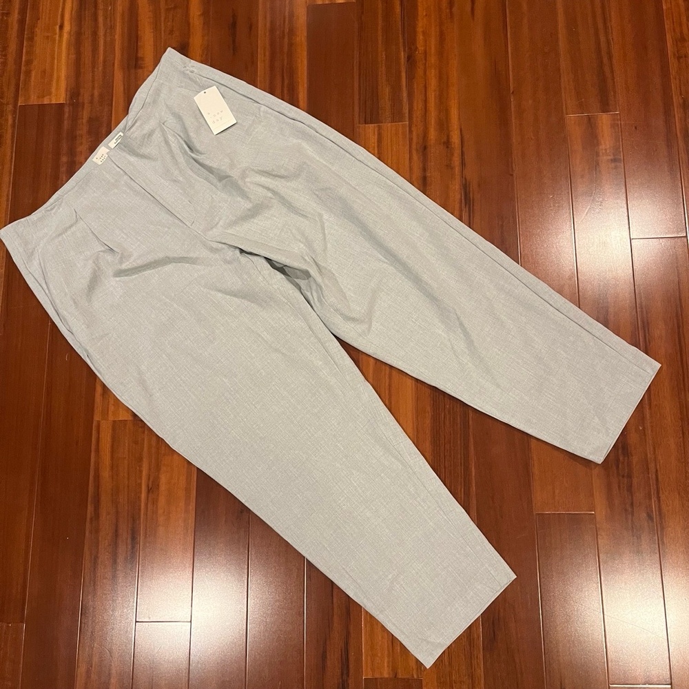 New NWT A NEW DAY Heather Grey Trouser Pants Stretch Tailored Work Dress Size 16